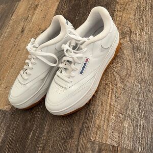 Reebok Classic White Sneakers with Brown Sole